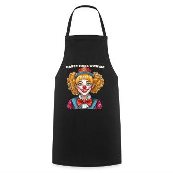 CLOWN HAPPY TIMES WITH ME - Cooking Apron - black - Front - AI Model Male 185 dark (185cm)
