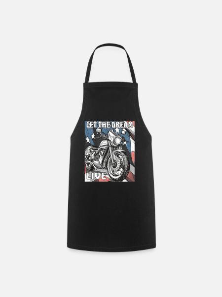 MOTORRAD AMERIKA FLAGGE LET THE DREAM - Kochschürze - Schwarz