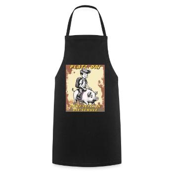 PIG CHILD BOY SCHOOL - Cooking Apron - black - Front - AI Model Male 185 dark (185cm)