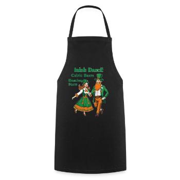 IRISH DANCE CELTIC BEATS DANCING FEATS - Cooking Apron - black - Front - AI Model Male 185 dark (185cm)