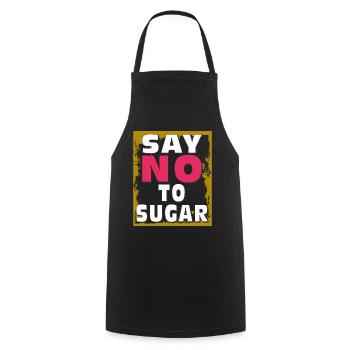 ZUCKER SAY NO TO SUGAR - Cooking Apron - black - Front - AI Model Male 185 dark (185cm)
