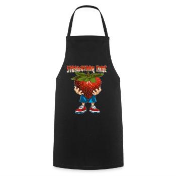 ERDBEERE STRAWBERRY TIME - Cooking Apron - black - Front - AI Model Male 185 dark (185cm)