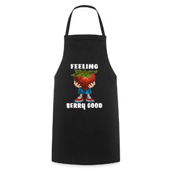 ERDBEERE FEELING BERRY GOOD - Kochschürze - Schwarz - Vorne - AI Model Male 185 dark (185cm)