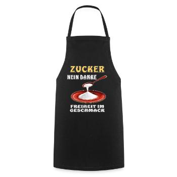 SUGAR NO THANK YOU FREEDOM IN TASTE - Cooking Apron - black - Front - AI Model Male 185 dark (185cm)