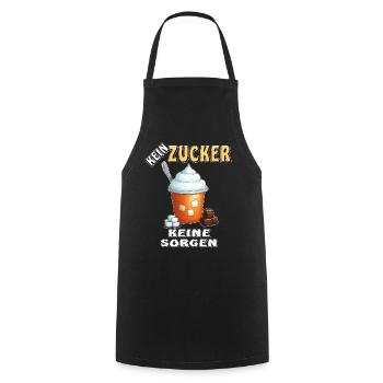 NO SUGAR, NO WORRIES - Cooking Apron - black - Front - AI Model Male 185 dark (185cm)