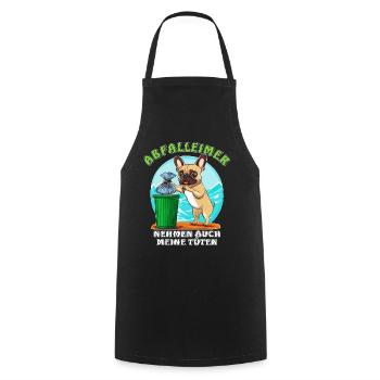 DOG TRASH CANS ALSO TAKE MY BAGS - Cooking Apron - black - Front - AI Model Male 185 dark (185cm)