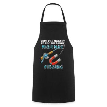 PÊCHER AVEC L’AIMANT AU TRÉSOR - Tablier de cuisine - noir - Devant - AI Model Male 185 dark (185cm)