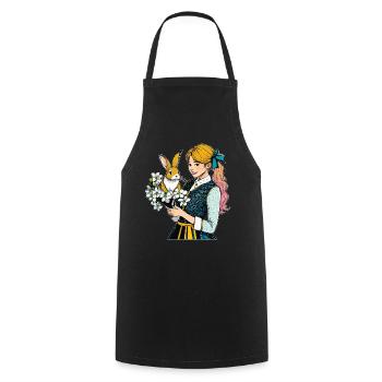 FRAU HASE BLUME - Kochschürze - Schwarz - Vorne - AI Model Male 185 dark (185cm)
