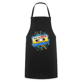 1974 MUSIC CASSETTE BEST OF - Cooking Apron - black - Front - AI Model Male 185 dark (185cm)