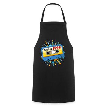 1994 MUSIC CASSETTE BEST OF - Cooking Apron - black - Front - AI Model Male 185 dark (185cm)