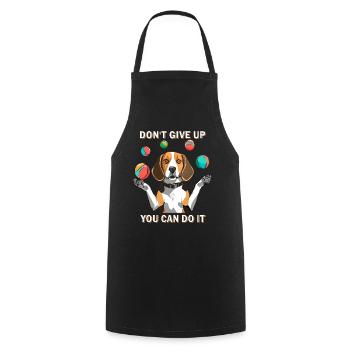 BEAGLE DON'T GIVE UP YOU CAN DO IT - Cooking Apron - black - Front - AI Model Male 185 dark (185cm)