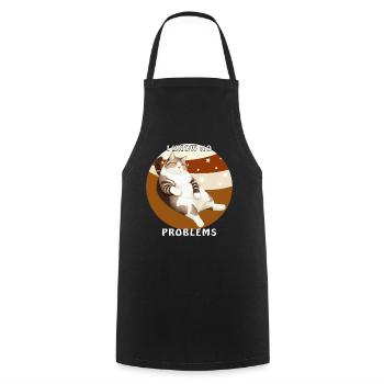 CAT I KNOW NO PROBLEMS - Cooking Apron - black - Front - AI Model Male 185 dark (185cm)