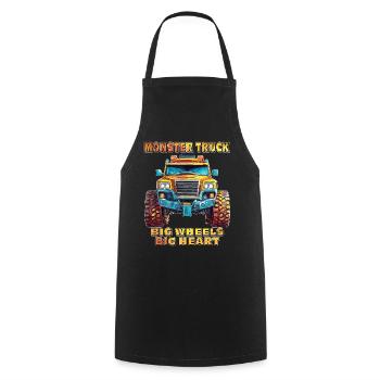 AUTO MONSTER TRUCK BIG WHEELS BIG HEART - Kochschürze - Schwarz - Vorne - AI Model Male 185 dark (185cm)