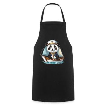 PANDA OURS NAVIGUANT - Tablier de cuisine - noir - Devant - AI Model Male 185 dark (185cm)