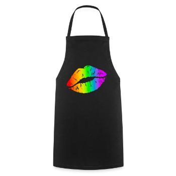 The Pride Kiss - Cooking Apron - black - Front - AI Model Male 185 dark (185cm)