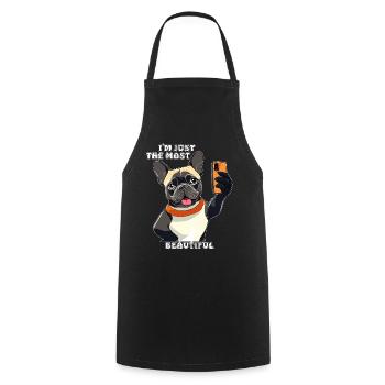 SMARTPHONE POUR CHIEN JE SUIS JUSTE LE PLUS BEAU - Tablier de cuisine - noir - Devant - AI Model Male 185 dark (185cm)