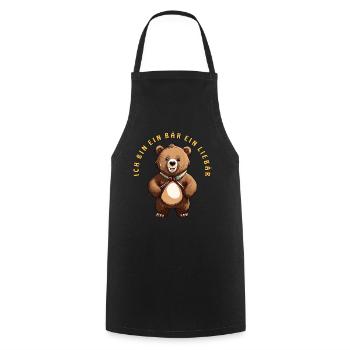 JE SUIS UN OURS, UN CHÉRI - Tablier de cuisine - noir - Devant - AI Model Male 185 dark (185cm)