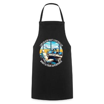 I AM AN AIRCRAFT CONTROLLER - Cooking Apron - black - Front - AI Model Male 185 dark (185cm)