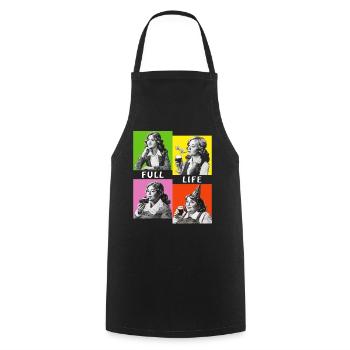 FULL LIFE - Cooking Apron - black - Front - AI Model Male 185 dark (185cm)