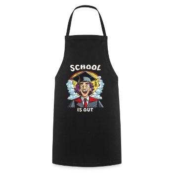 SCHOOL IS OUT - Cooking Apron - black - Front - AI Model Male 185 dark (185cm)
