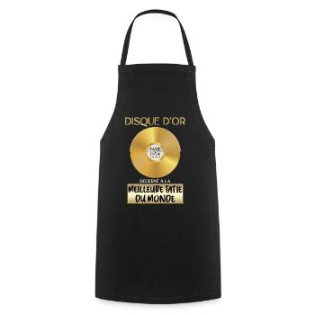 Disque D'Or Meilleure Tatie Du Monde - Tablier de cuisine - noir - Devant - AI Model Male 185 dark (185cm)