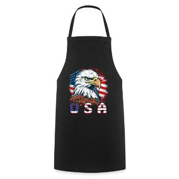 WHITE-TAILED EAGLE USA - Cooking Apron - black - Front - AI Model Male 185 dark (185cm)