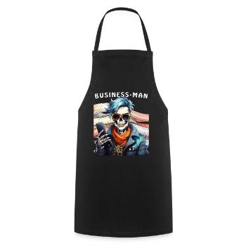SKELETON MAN BUSINESS MAN - Cooking Apron - black - Front - AI Model Male 185 dark (185cm)