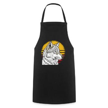 WOLF SUN - Cooking Apron - black - Front - AI Model Male 185 dark (185cm)