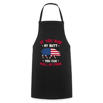 BBQ If You Rub My Butt You Can Pull My Pork Smoke - Cooking Apron - black - Front - AI Model Male 185 dark (185cm)