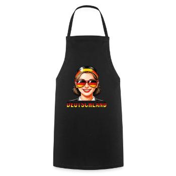 GERMANY WOMAN - Cooking Apron - black - Front - AI Model Male 185 dark (185cm)