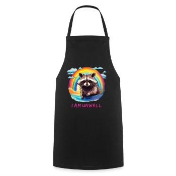 RACCOON I Am Unwell - Cooking Apron - black - Front - AI Model Male 185 dark (185cm)