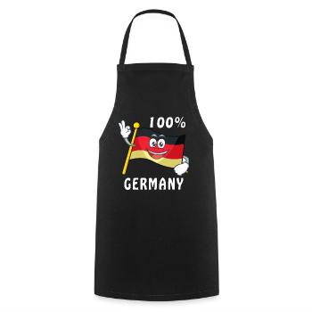 GERMANY 100% FLAGGE - Kochschürze - Schwarz - Vorne - AI Model Male 185 dark (185cm)