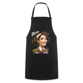 FEMME ITALIE RÊVE FILLE ITALIENNE - Tablier de cuisine - noir - Devant - AI Model Male 185 dark (185cm)