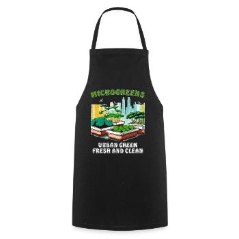 MICROGREENS URBAN GREEN FRESH AND CLEAN - Cooking Apron - black - Front - AI Model Male 185 dark (185cm)
