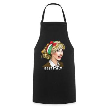 FEMME ITALIE MEILLEURE ITALIE - Tablier de cuisine - noir - Devant - AI Model Male 185 dark (185cm)