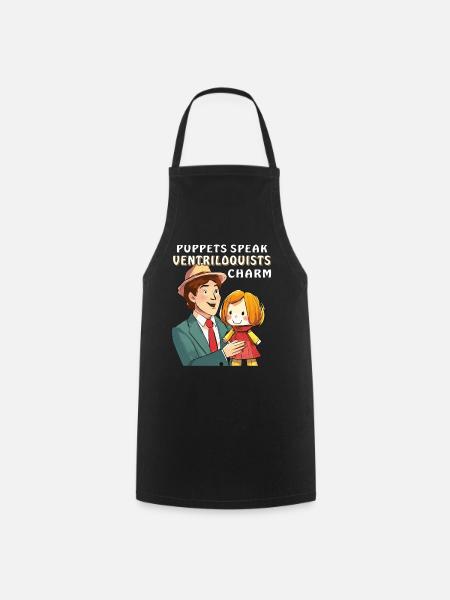 VENTRILOQUIST PUPPETS SPEAK VENTRILOQUISTS - Cooking Apron - black