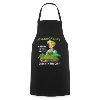 MICROGREENS NATURE IN THE HOUSE GREEN - Cooking Apron - black - Front - AI Model Male 185 dark (185cm)