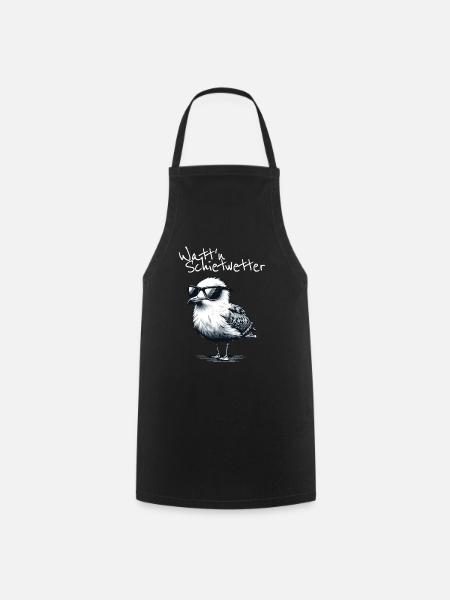 Watt'n Schietwetter Coole Möwe Nordsee Spruch - Cooking Apron - black
