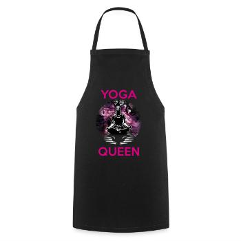 Reine du Yoga / Professeur de Yoga, Spirituel - Tablier de cuisine - noir - Devant - AI Model Male 185 dark (185cm)