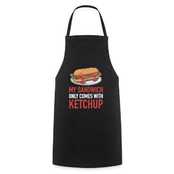 Sandwich Mit Ketchup Getoastetes Brötchen - Kochschürze - Schwarz - Vorne - AI Model Male 185 dark (185cm)