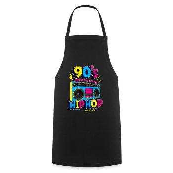 90s hip hop / 90s retro design - Cooking Apron - black - Front - AI Model Male 185 dark (185cm)
