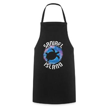 Florida Summer Vacation – Travel on Sanibel Island - Cooking Apron - black - Front - AI Model Male 185 dark (185cm)