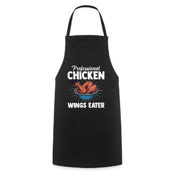 Mangeur professionnel d’ailes de poulet Hühnerflügel - Tablier de cuisine - noir - Devant - AI Model Male 185 dark (185cm)