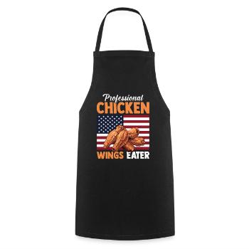 Ailes de poulet drapeau des États-Unis Eater Ailes épicées - Tablier de cuisine - noir - Devant - AI Model Male 185 dark (185cm)