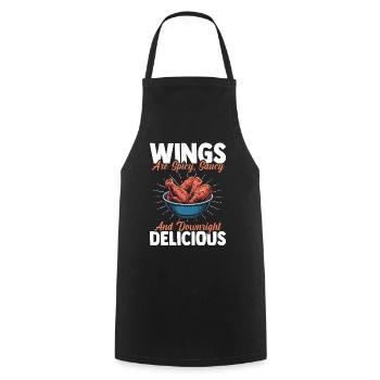 Wings Spicy Saucy Delicious Hot Chicken Wings - Kochschürze - Schwarz - Vorne - AI Model Male 185 dark (185cm)