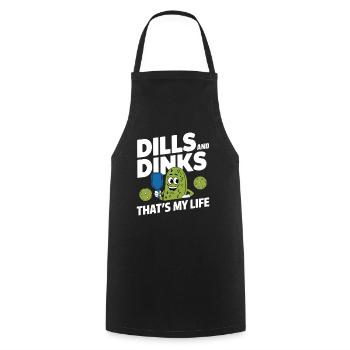 Pickleball Dinkball Dills And Dinks That's My Life - Cooking Apron - black - Front - AI Model Male 185 dark (185cm)