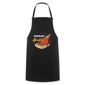 Chocolate Waffles Syrup Breakfast Waffles - Cooking Apron - black - Front - AI Model Male 185 dark (185cm)