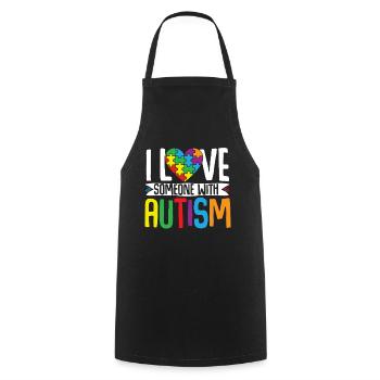 Autism Puzzle - Love a Person with Autism - Cooking Apron - black - Front - AI Model Male 185 dark (185cm)