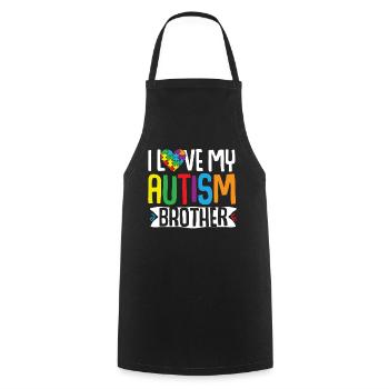 Autism Awareness Gift Sister Brother - Cooking Apron - black - Front - AI Model Male 185 dark (185cm)