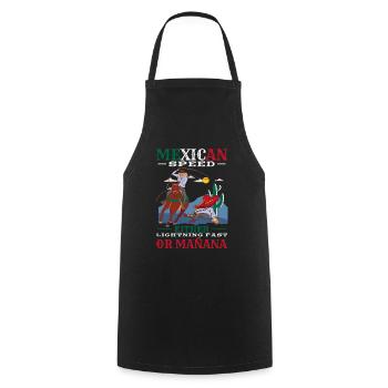 Mexico Costume for Hispanic Heritage Month - Cooking Apron - black - Front - AI Model Male 185 dark (185cm)